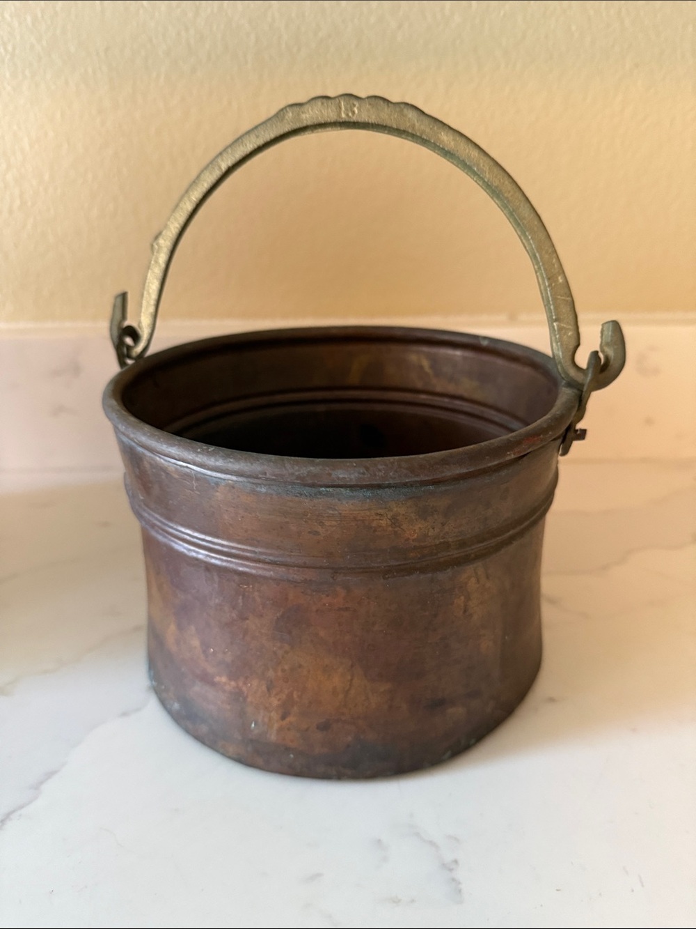 Vintage Turkish Copper Bucket with Handle Small